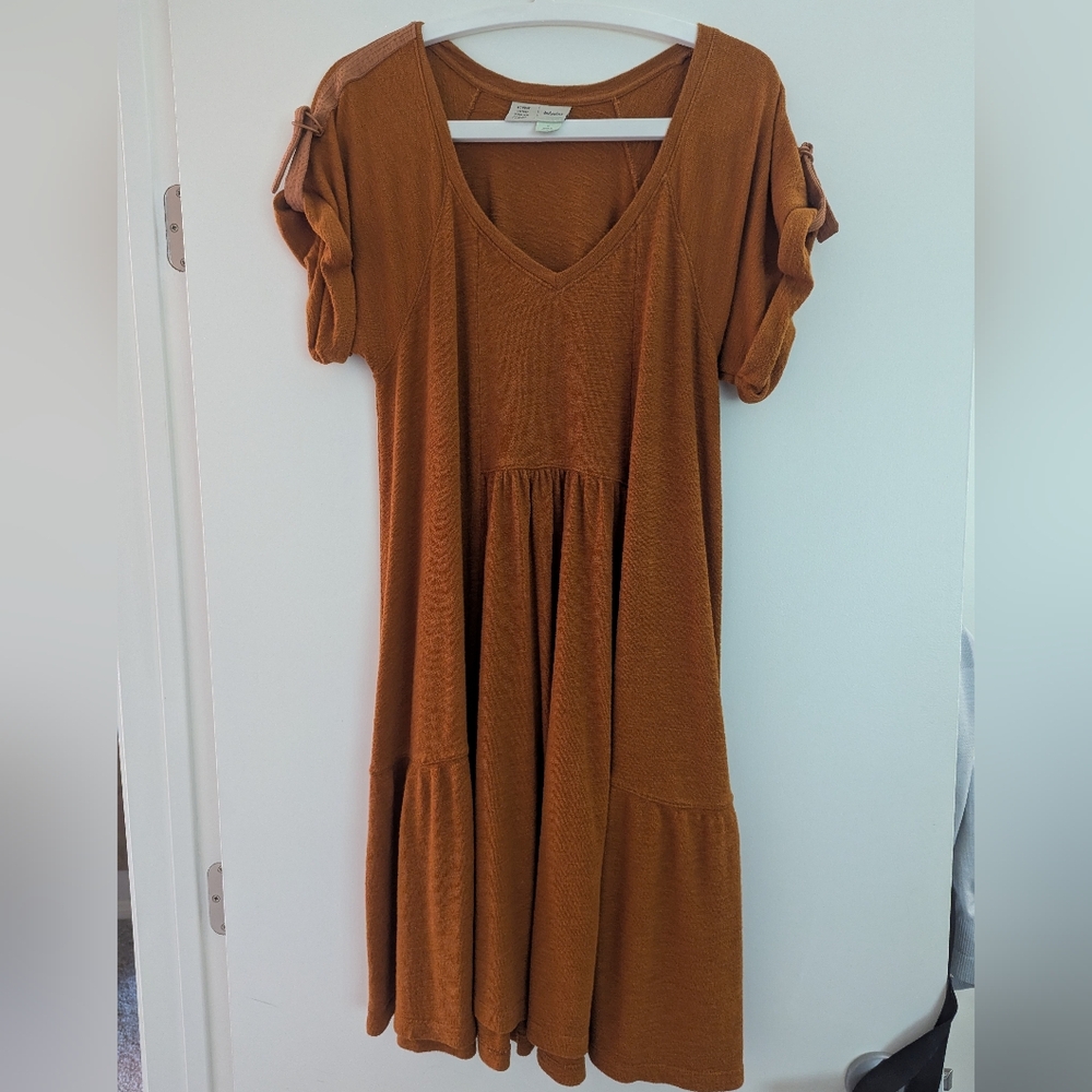 Saturday Sunday Medium Orange/Brown Tiered Midi Dress